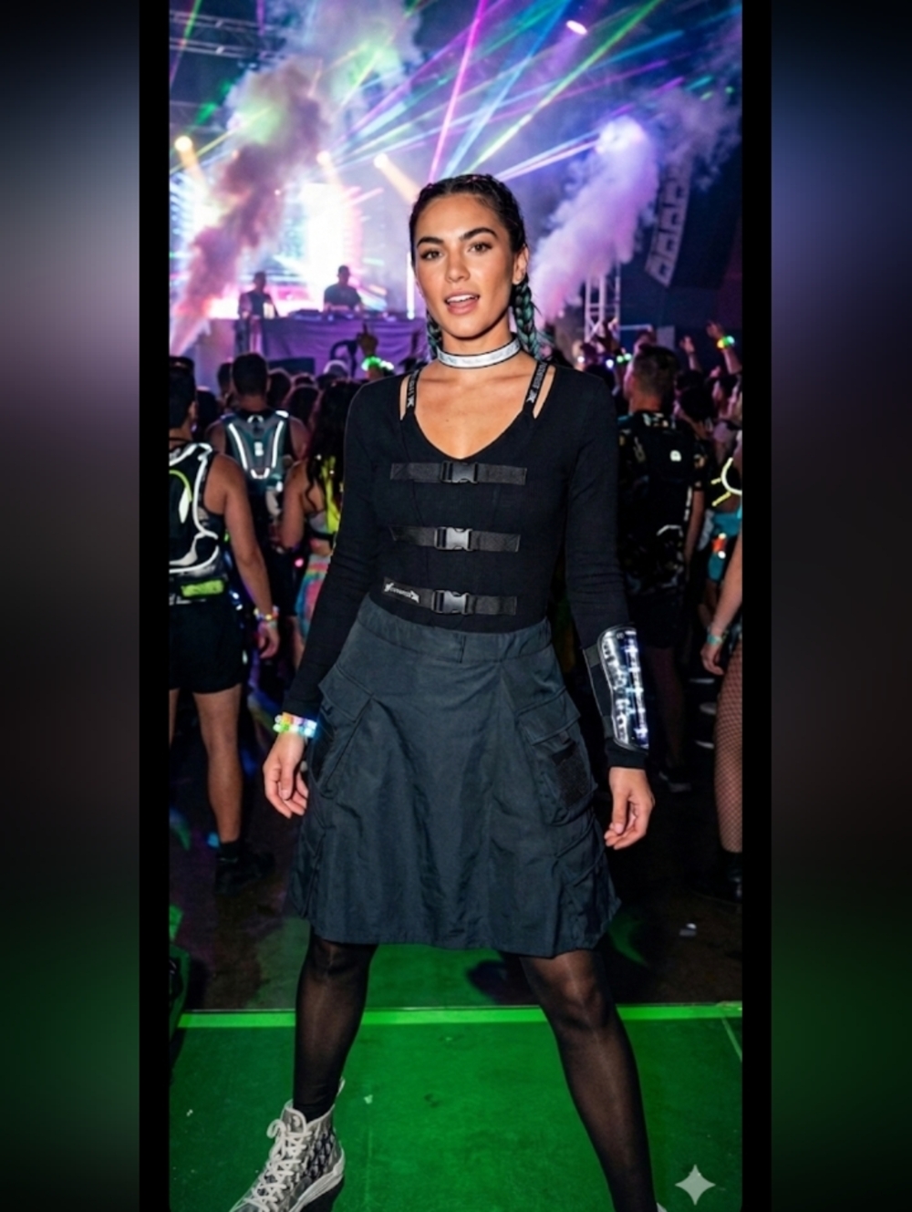 Le Fantome Techwear Black Long Sleeve Low Cut Buckle Bodysuit, Eur Med, Fits Sm - Picture 4 of 10